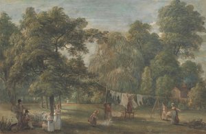O jardim de Thomas Sandbys House em Englefield Green perto de Windsor de Paul Sandby